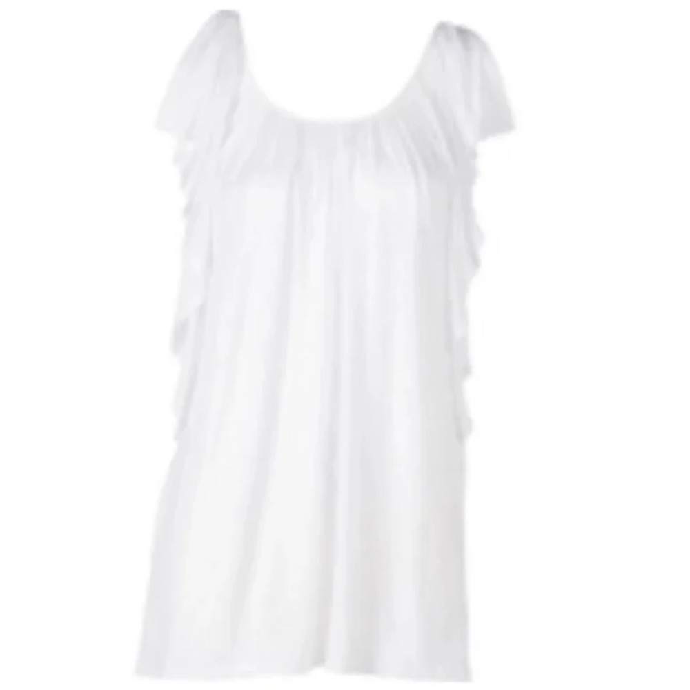 💞 New Women’s XS White Cascade Ruffle Knit Top